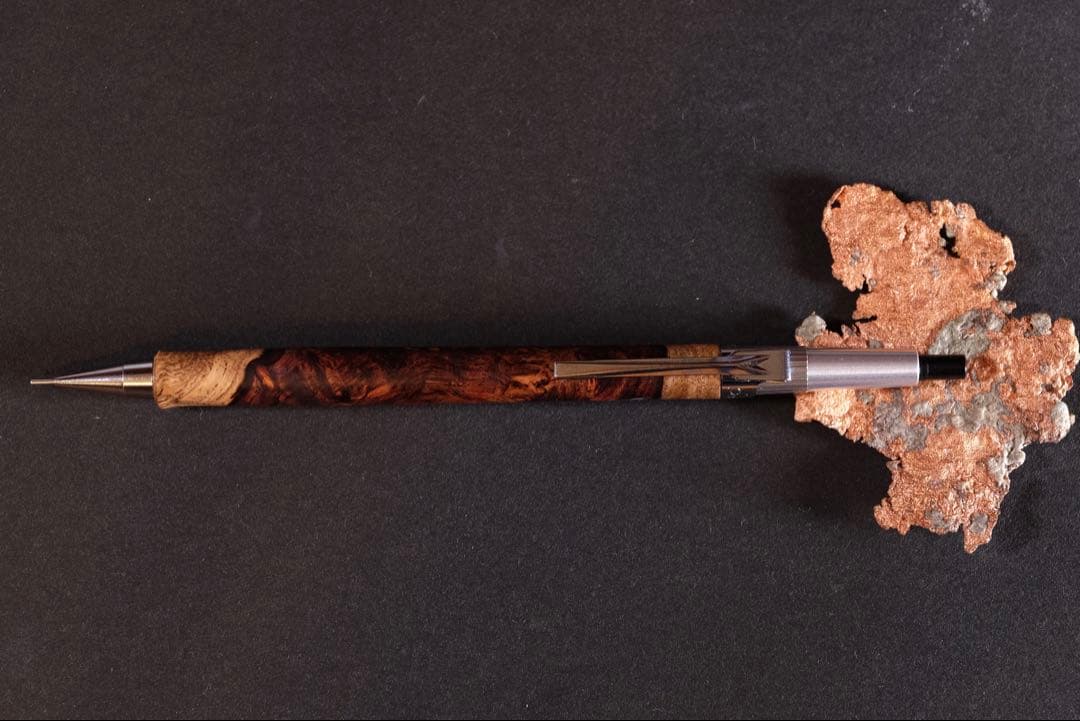 PG5木軸カスタムシャープペンシル0057 ホンジュラスローズ瘤　高村杢工房