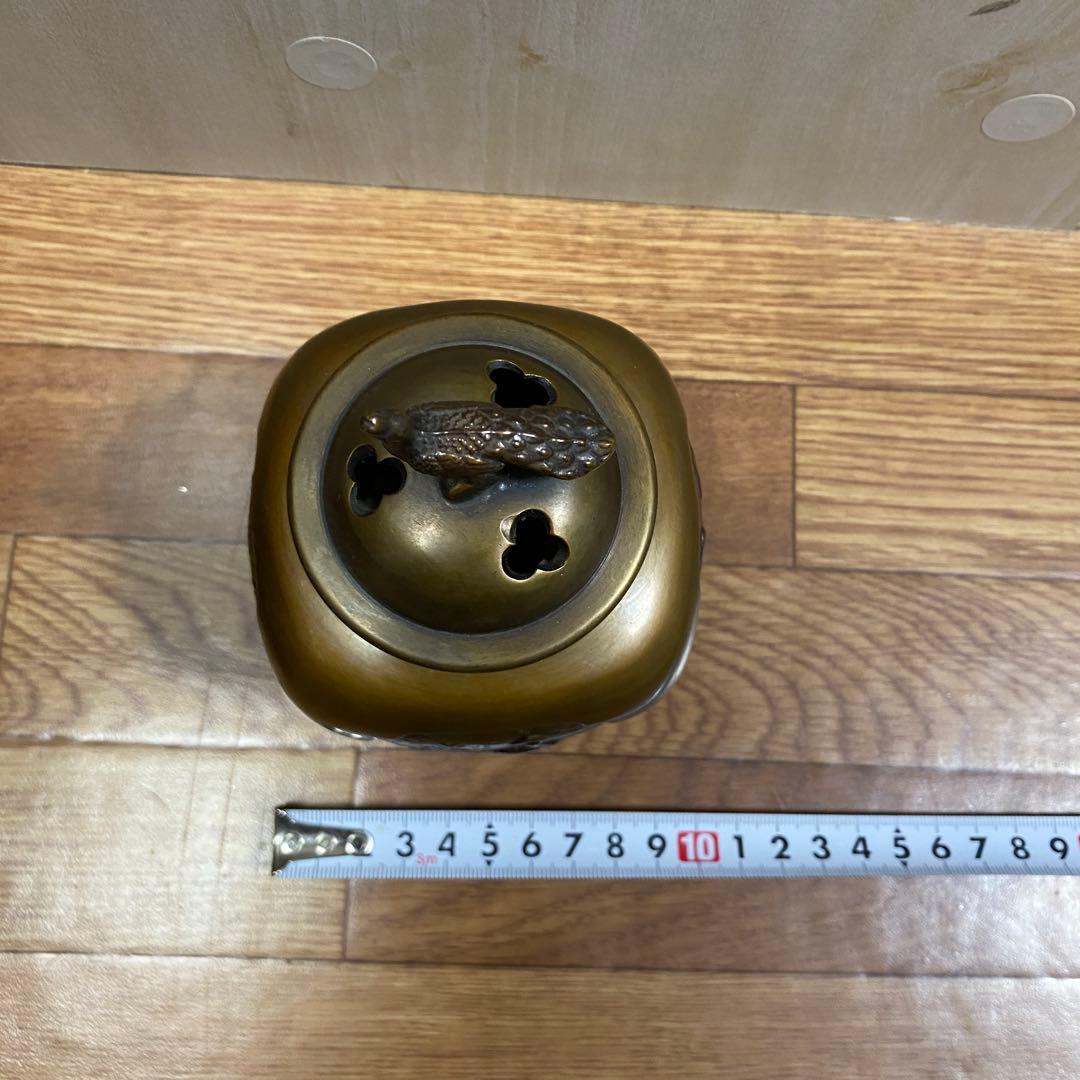 織田幸銅器 香炉 四方間取瑞鳥(小) 高岡銅器 仏具 高級 高級仏具