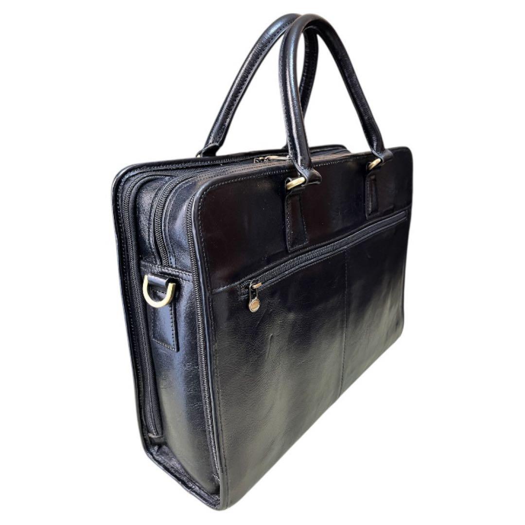 【美品】[BANUCE] ビジネスバッグ メンズ 本革（イタリア皮）