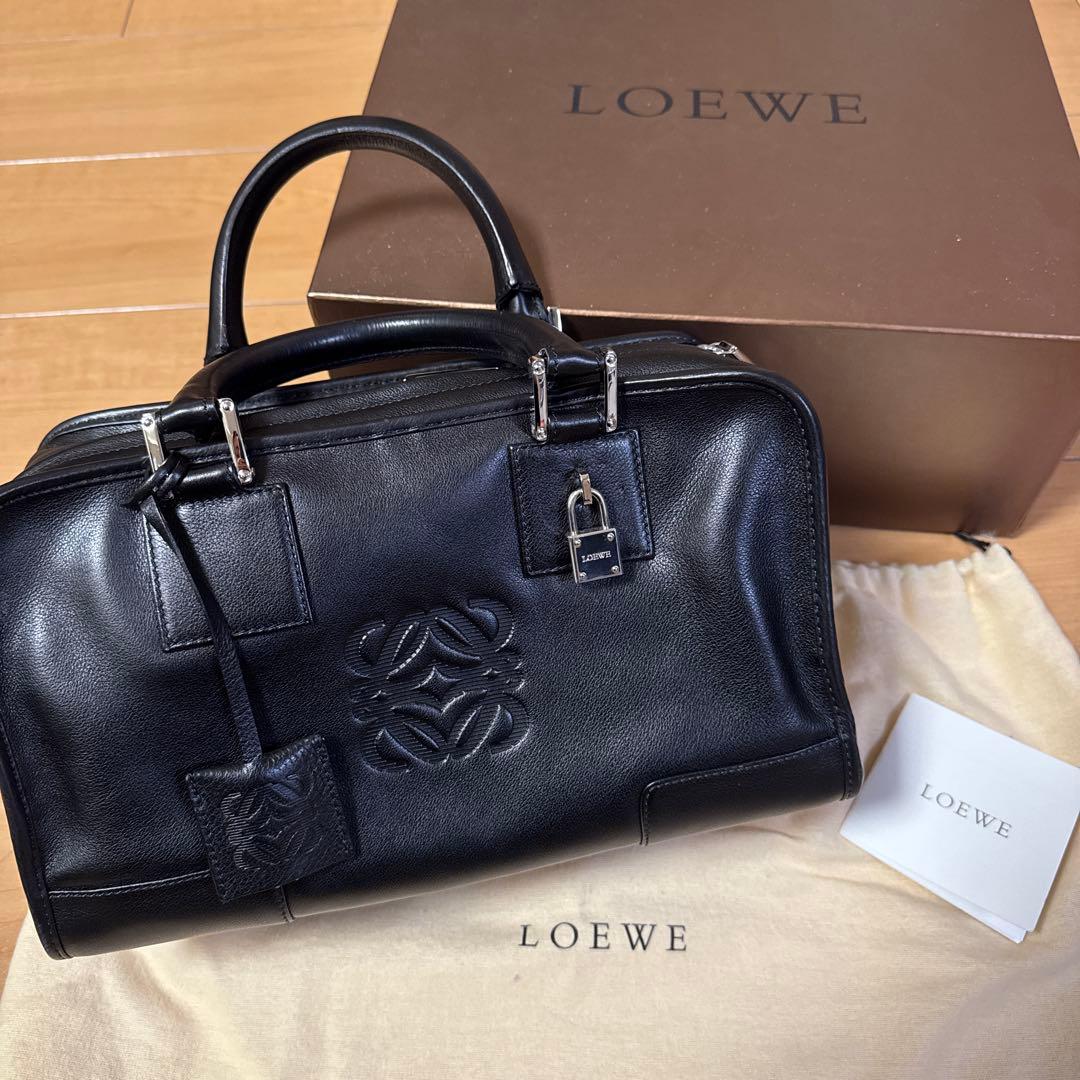 LOEWE ブラックレザー ハンドバッグ　ロエベ