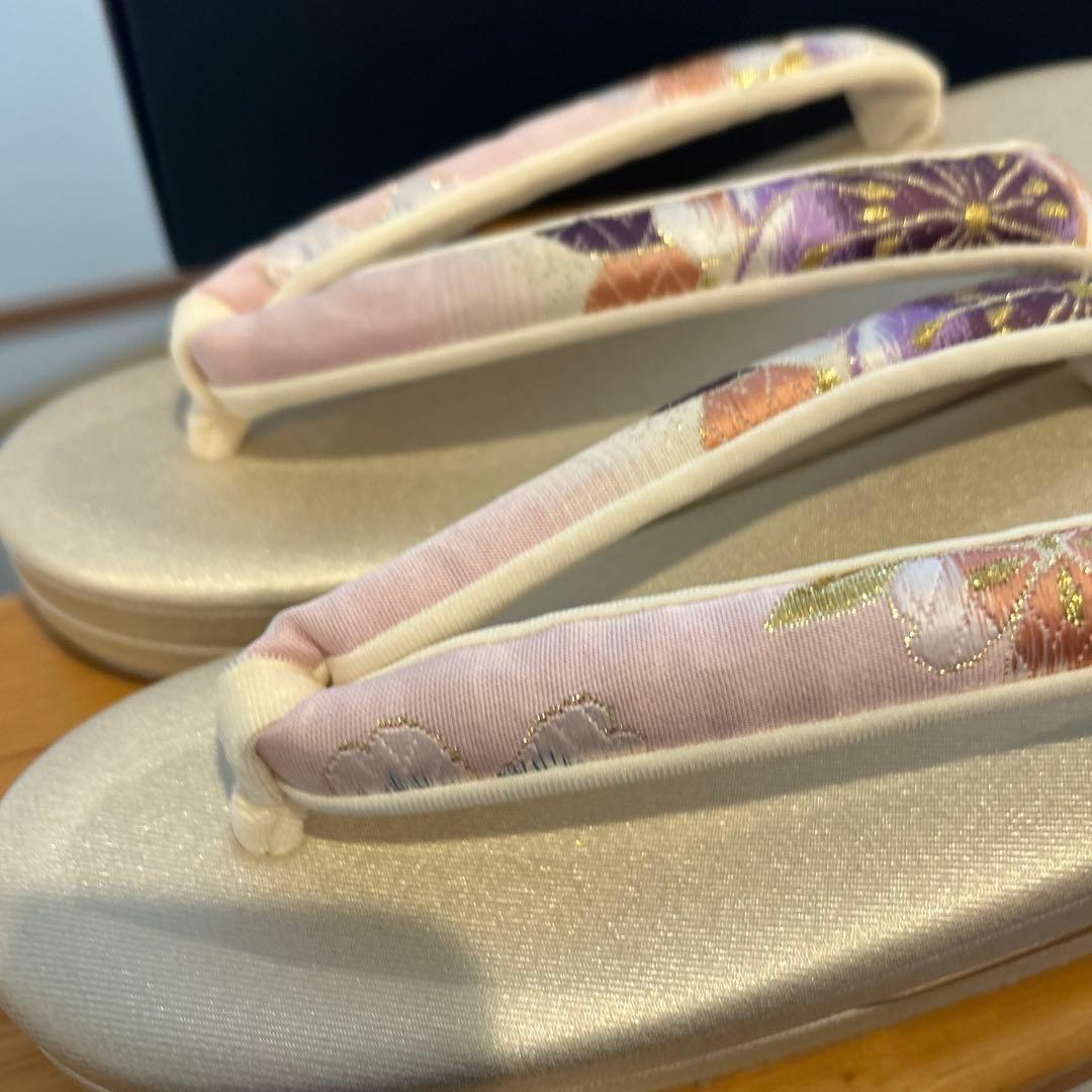 きょうこNo.38 和装　草履、バッグセット　　正絹　帯地　新品未使用