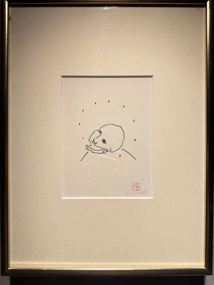 希少　宮島達男　95, ドローイング　直筆サインあり