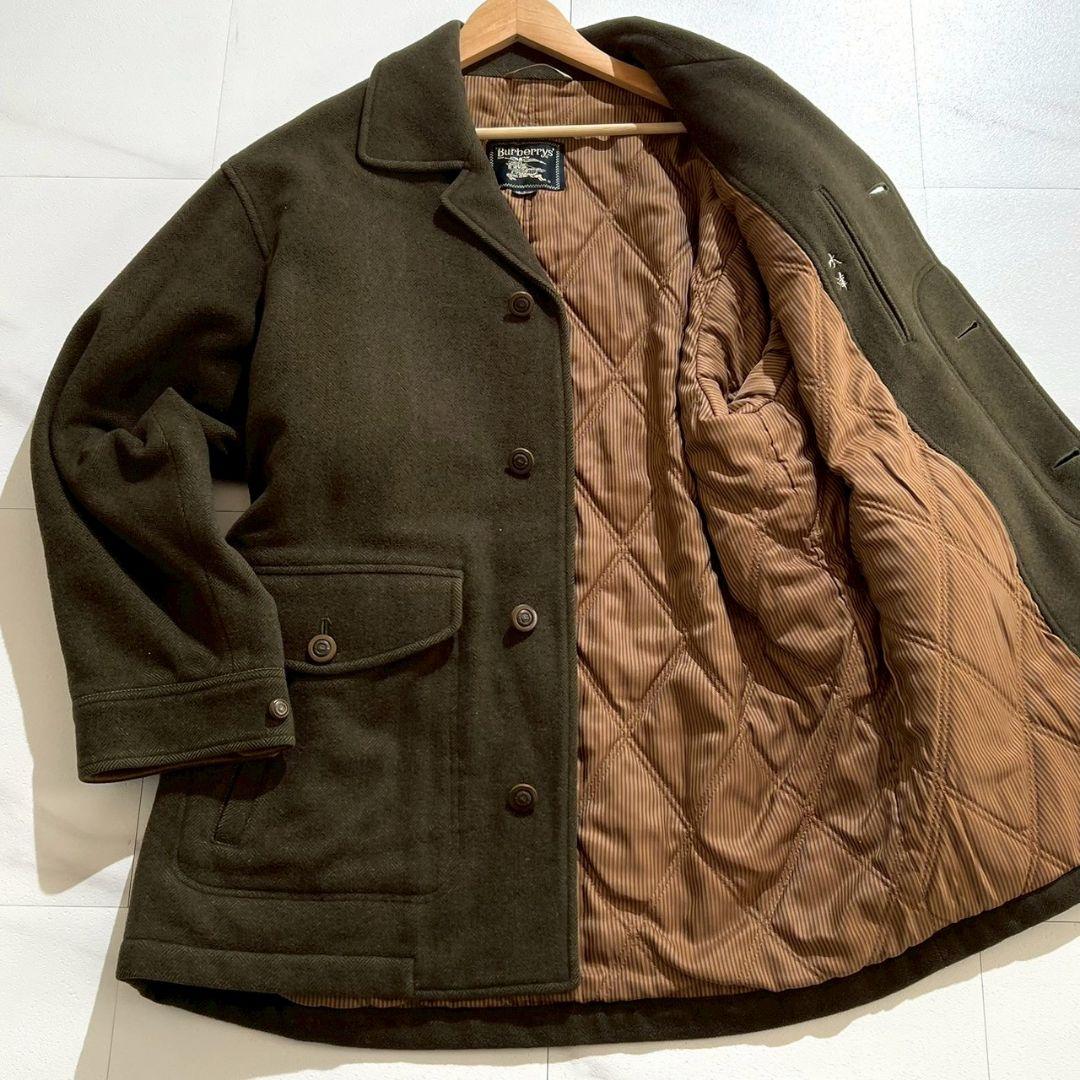 BURBERRYS old WOOL JACKET ロゴボタン オリーブ M