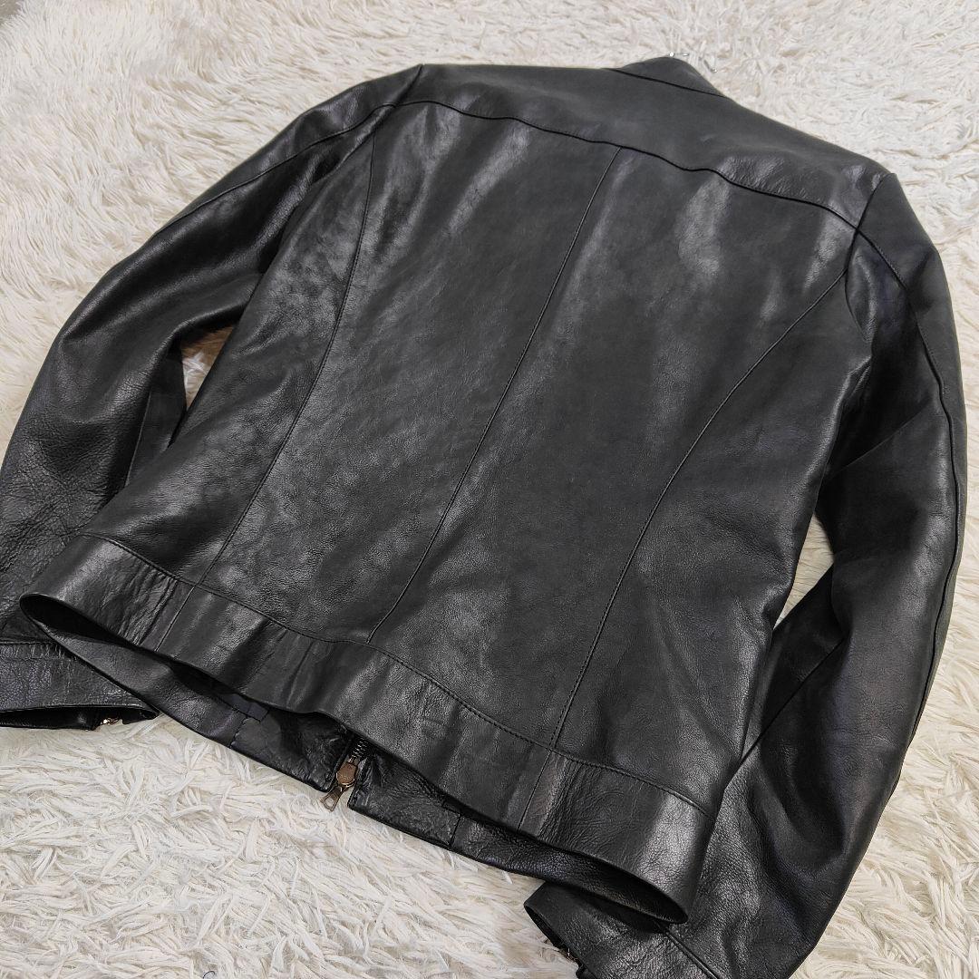 【廃盤】wjkブラックレザーシングルライダースジャケット　牛革　M
