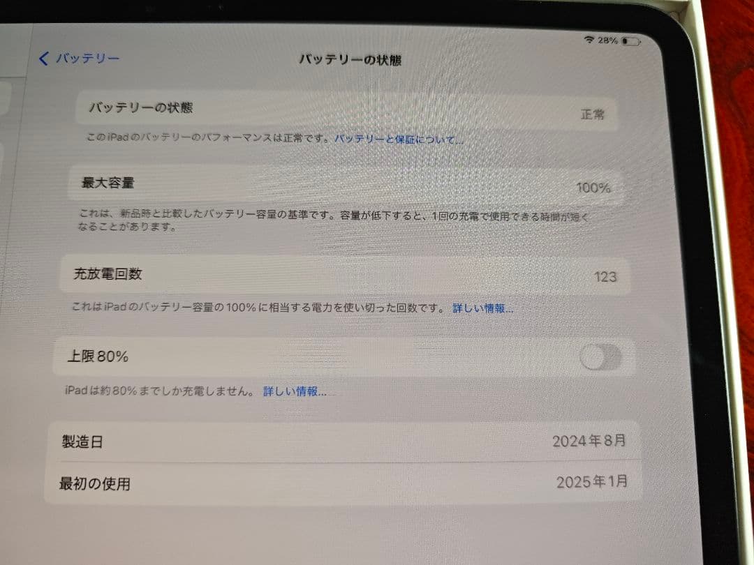 Apple iPad Pro 11インチM4 保証残あり　バッテリー100％