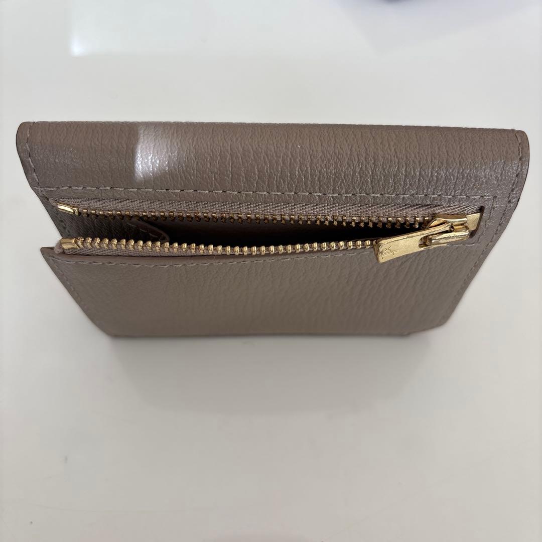 【ラルコバレーノ】グレー レザー 二つ折り財布