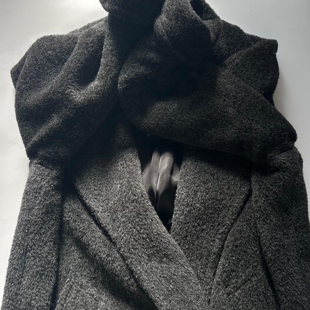 マックスマーラ　白タグ　アルパカ　シャギーコート　ボア　ロングコート