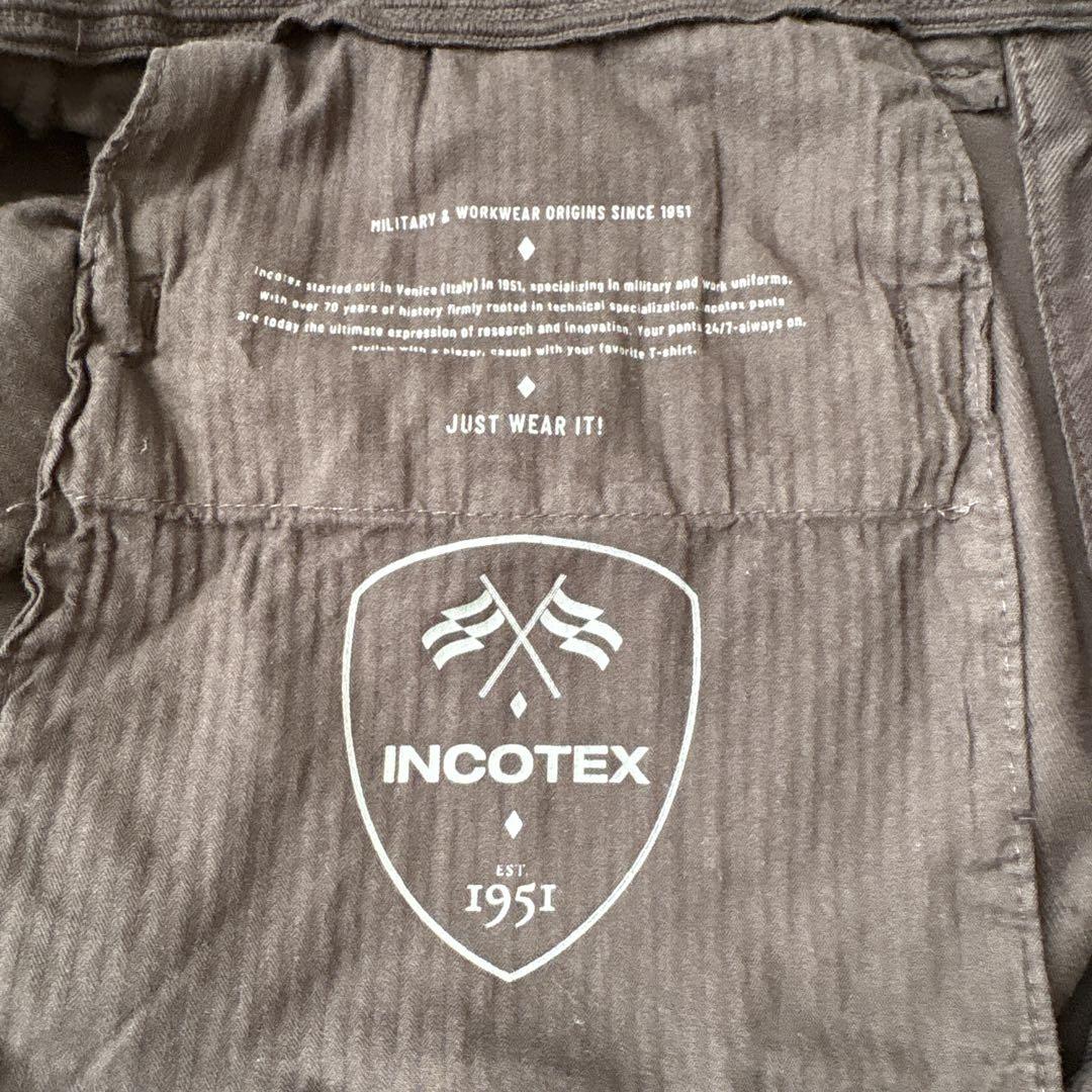 ☆名作☆INCOTEX SLACKS 100型　テーパード コットン ドレスチノ