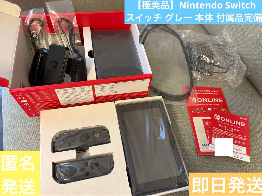 【極美品】Nintendo Switch スイッチ グレー 本体 付属品完備
