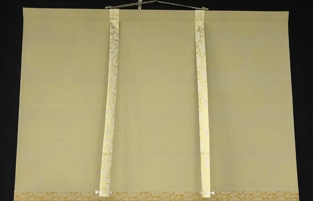 掛軸 田中六峰『秋景山水図』日本画 絹本 肉筆 無地箱 掛け軸 g11175