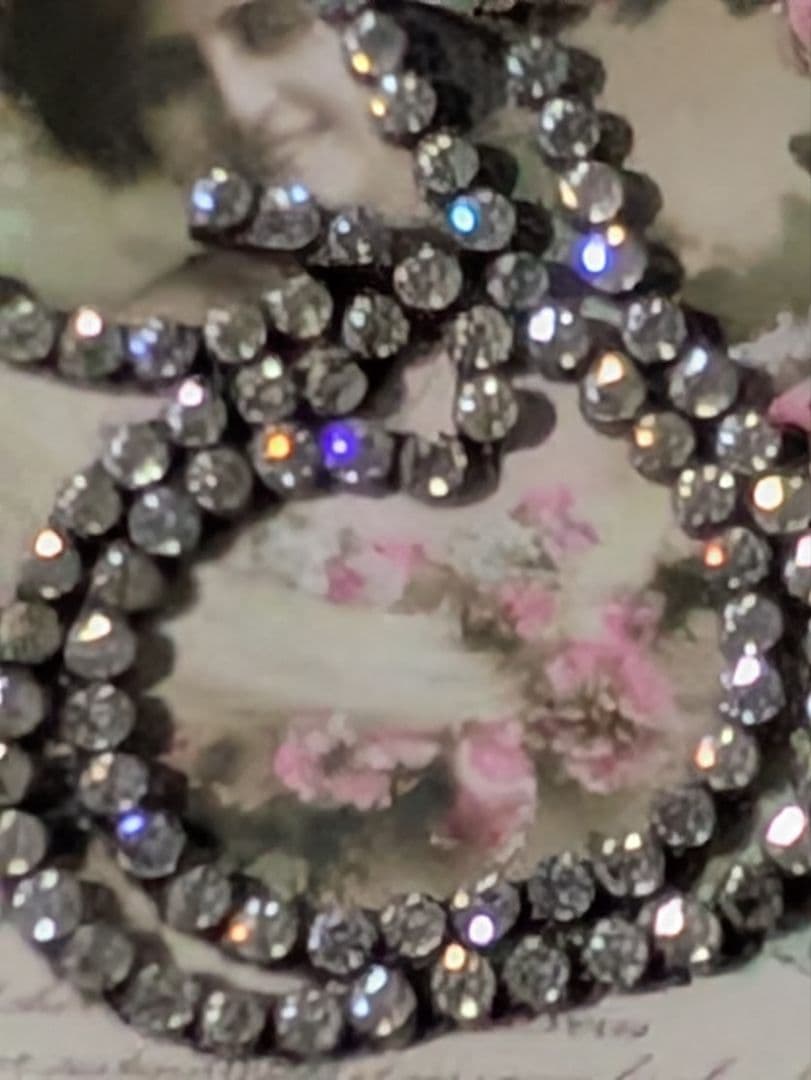 イギリス　アンティーク　クリアペースト　ネックレス　シルバー