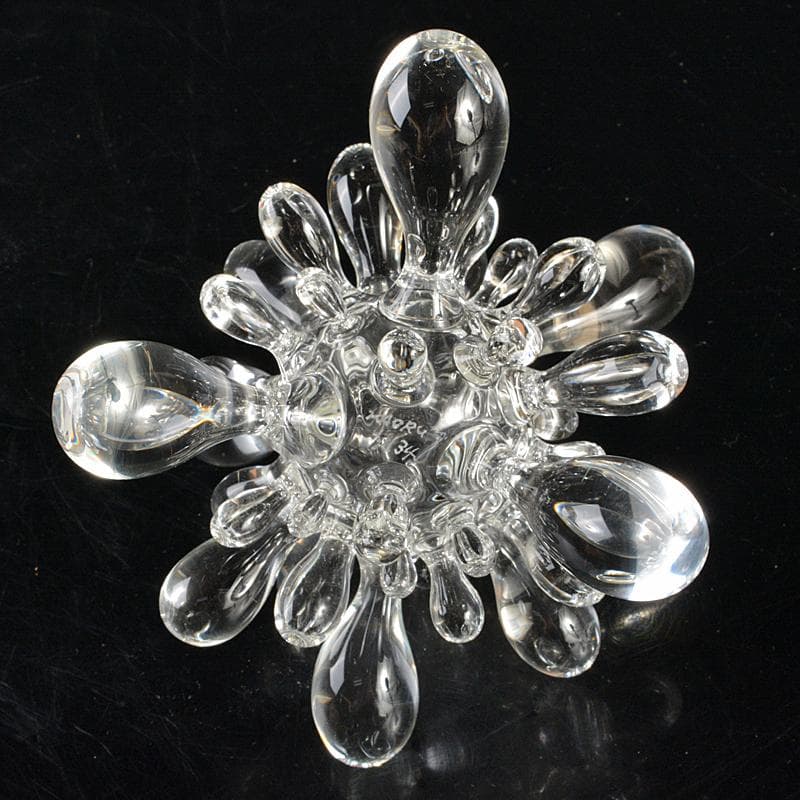 ガラス工芸　ガラス作家　間宮香織作　フラワーベース　V　R6829