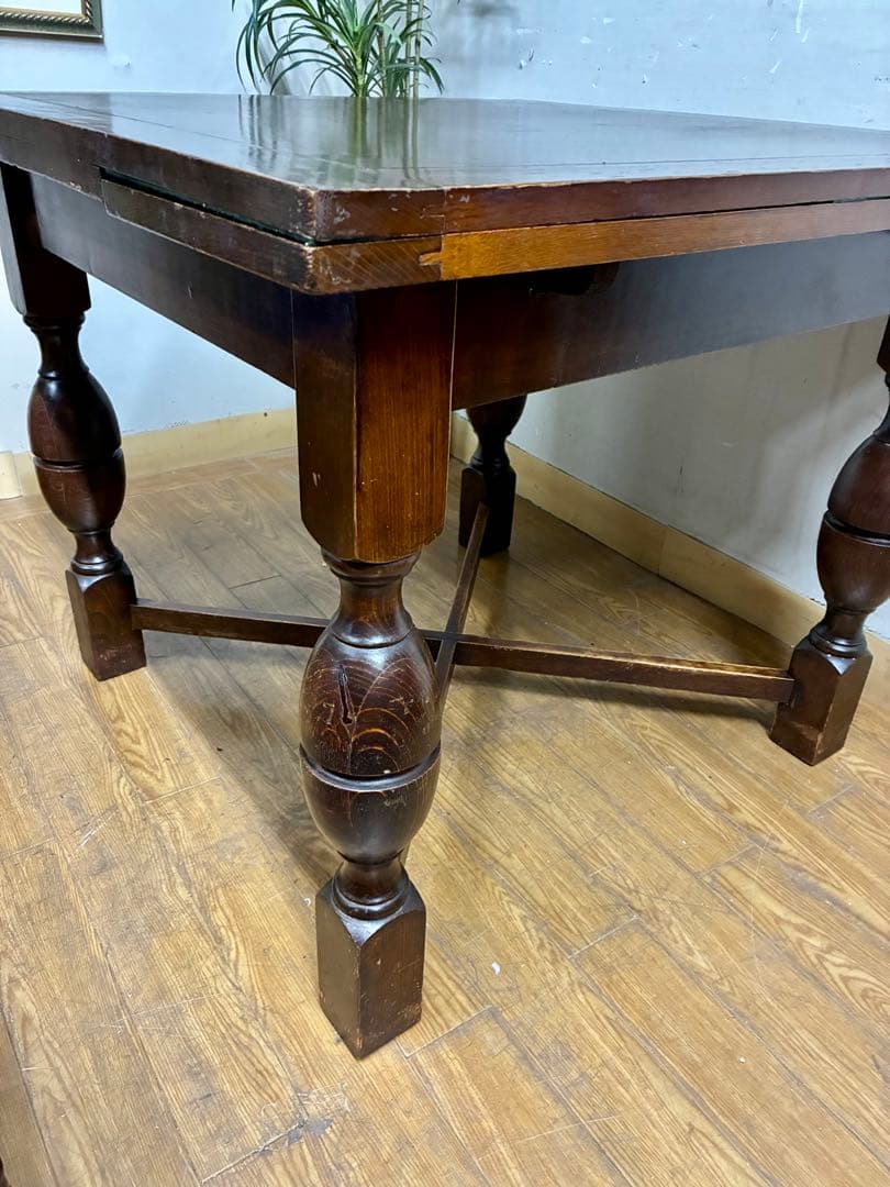 枯鐵☆管402☆イギリス製☆アンティーク☆ドローリーフ☆ダイニングテーブル