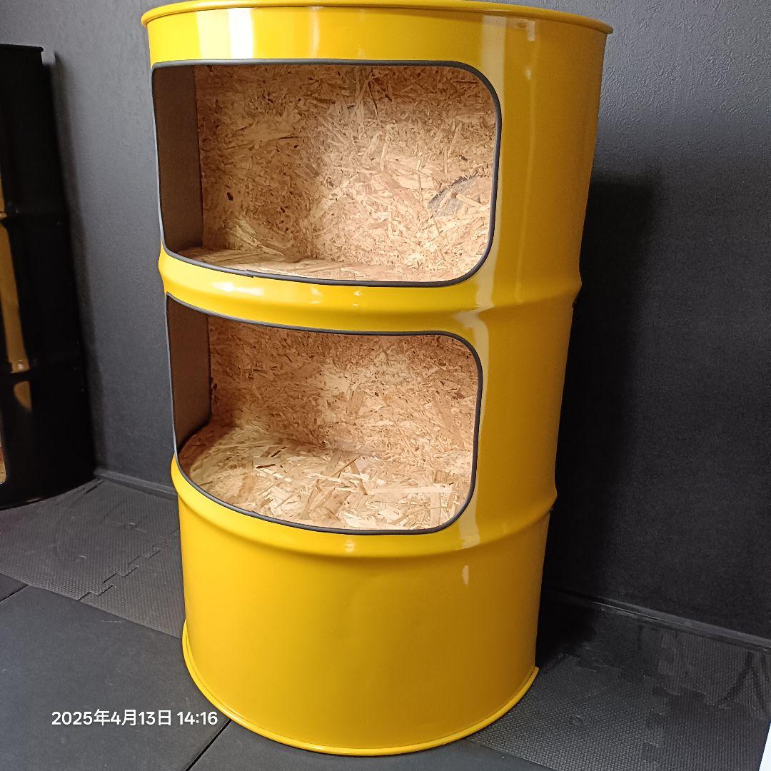 200㍑ドラム缶remakeBOX！イエロー２段