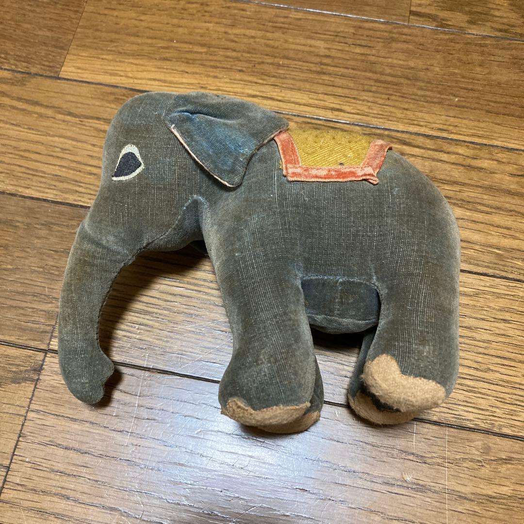 ヴィンテージ　ゾウ　ぬいぐるみ　動物園ぬいぐるみ　昭和レトロ