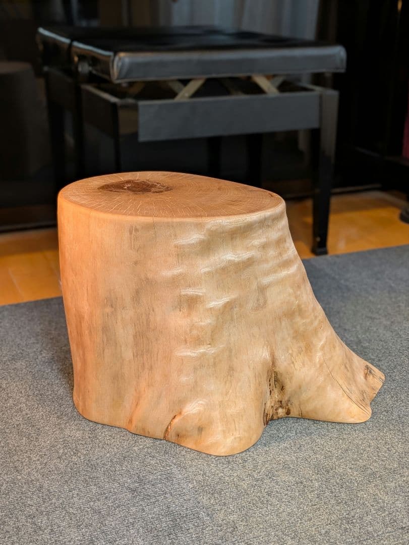KOHQ　水目桜　天然木　切り株　椅子　スツール　高さ約34.5cm