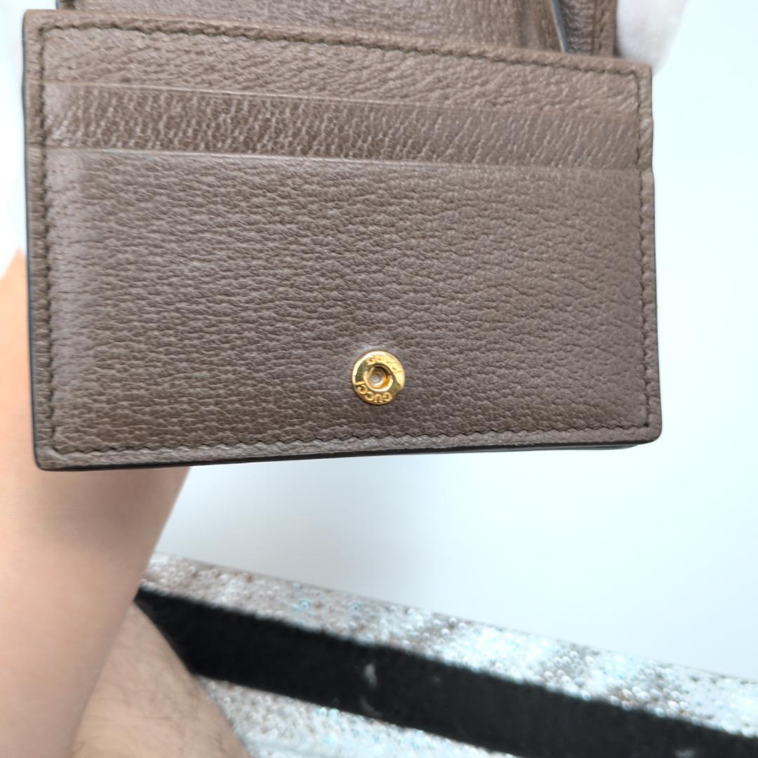 良品✨　グッチ ２つ折り財布 オフィディア PVC ブラウン 0I7