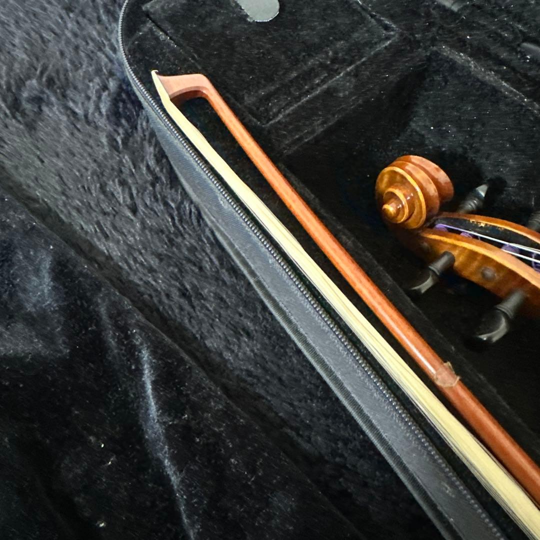 高級 ノーラベル バイオリン 1/4サイズ 弦楽器 虎杢 木目 ケース 弓付属
