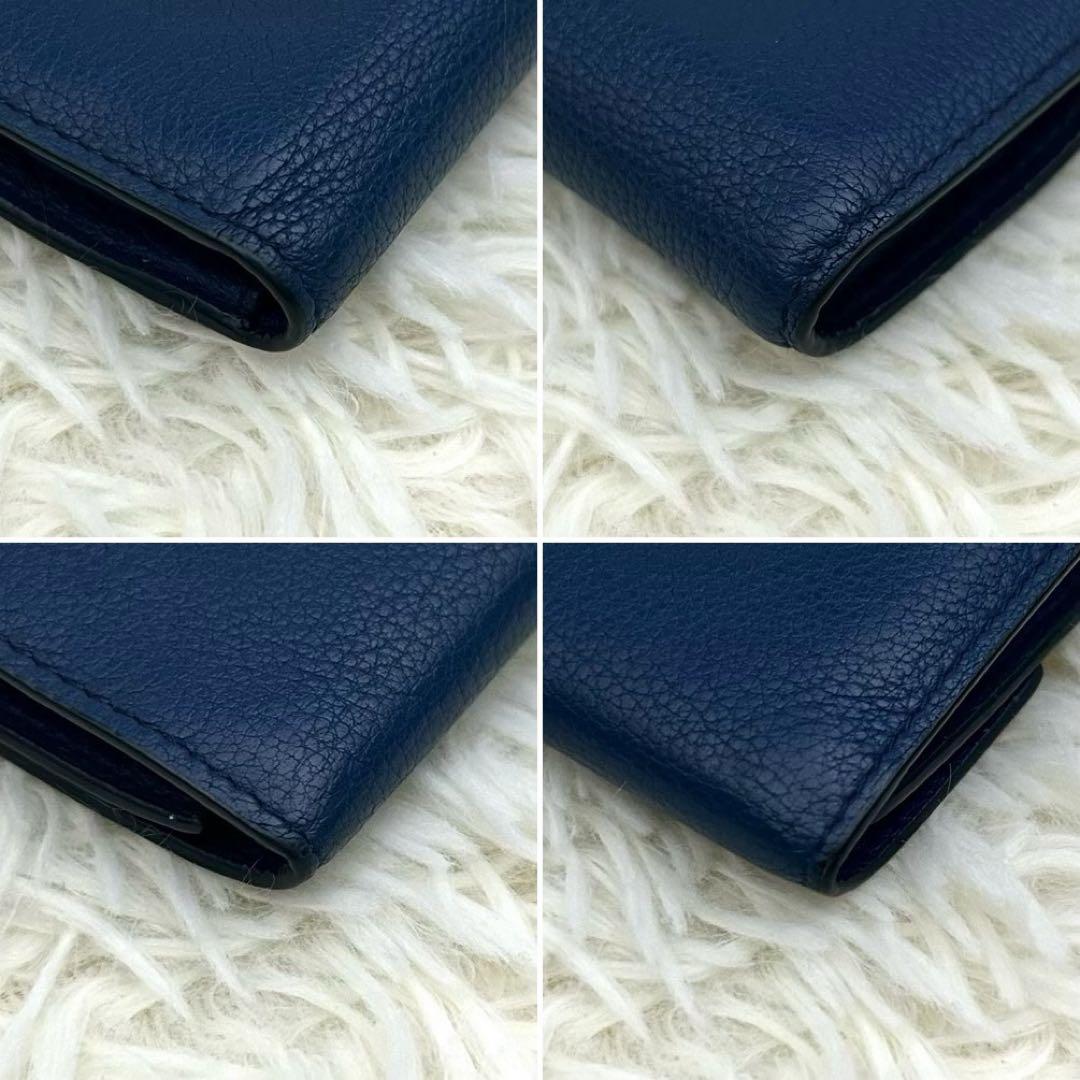 【美品】ICチップ内蔵 MIU MIU ミュウミュウ 三つ折り財布 ブルー系