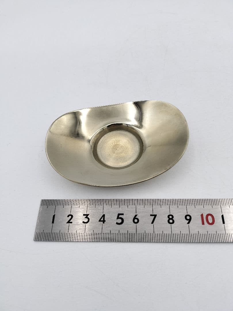 c323 煎茶 茶托 秀峰堂 ステンレス　5枚セット　 茶道具 古物