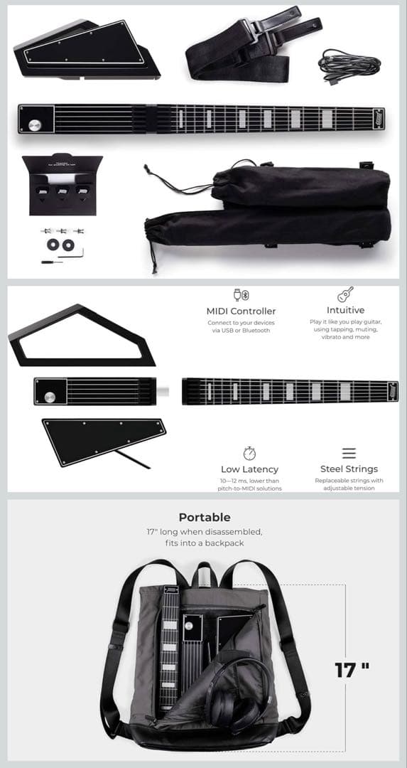 Jammy Guitar JG-001 ポータブルギター　MIDIギター