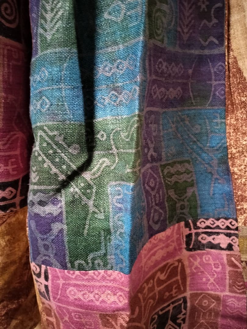 エスニック　バールンパンツ　天然コットン　藍染　新品　タイ製B80