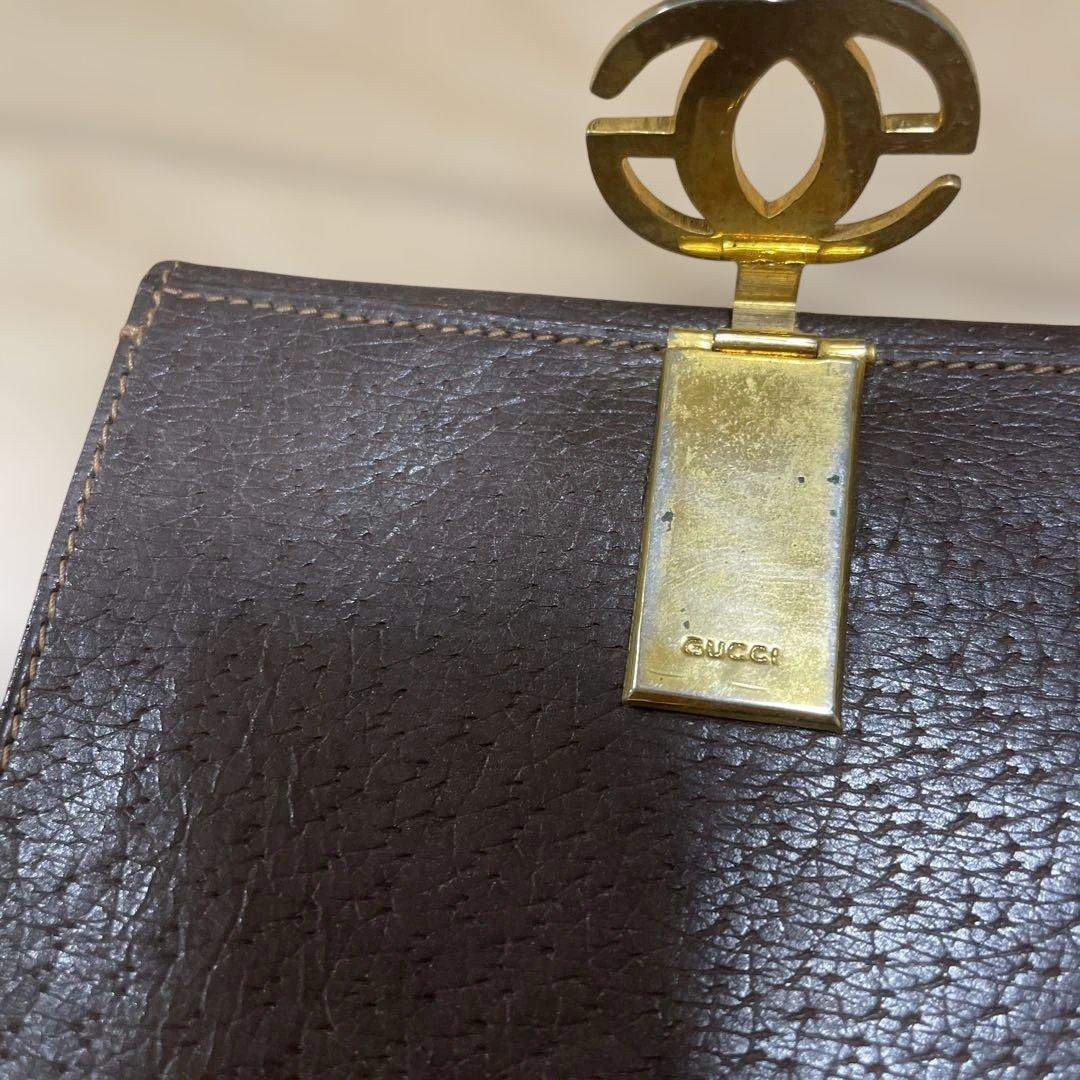 希少 グッチ GUCCI 財布 二つ折 ブラウン
