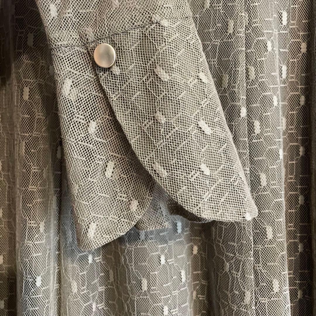 アンドレスド ANDRESD バックオープンジオメトリックドレス オリーブ S