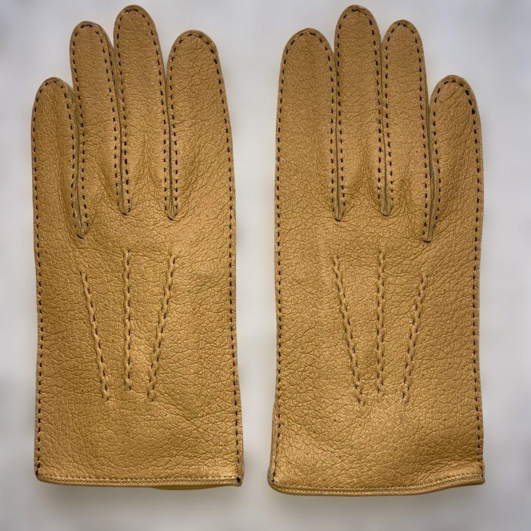 デンツ　DENTS ペッカリーグローブ　ノーライニング　裏地なし　サイズ8