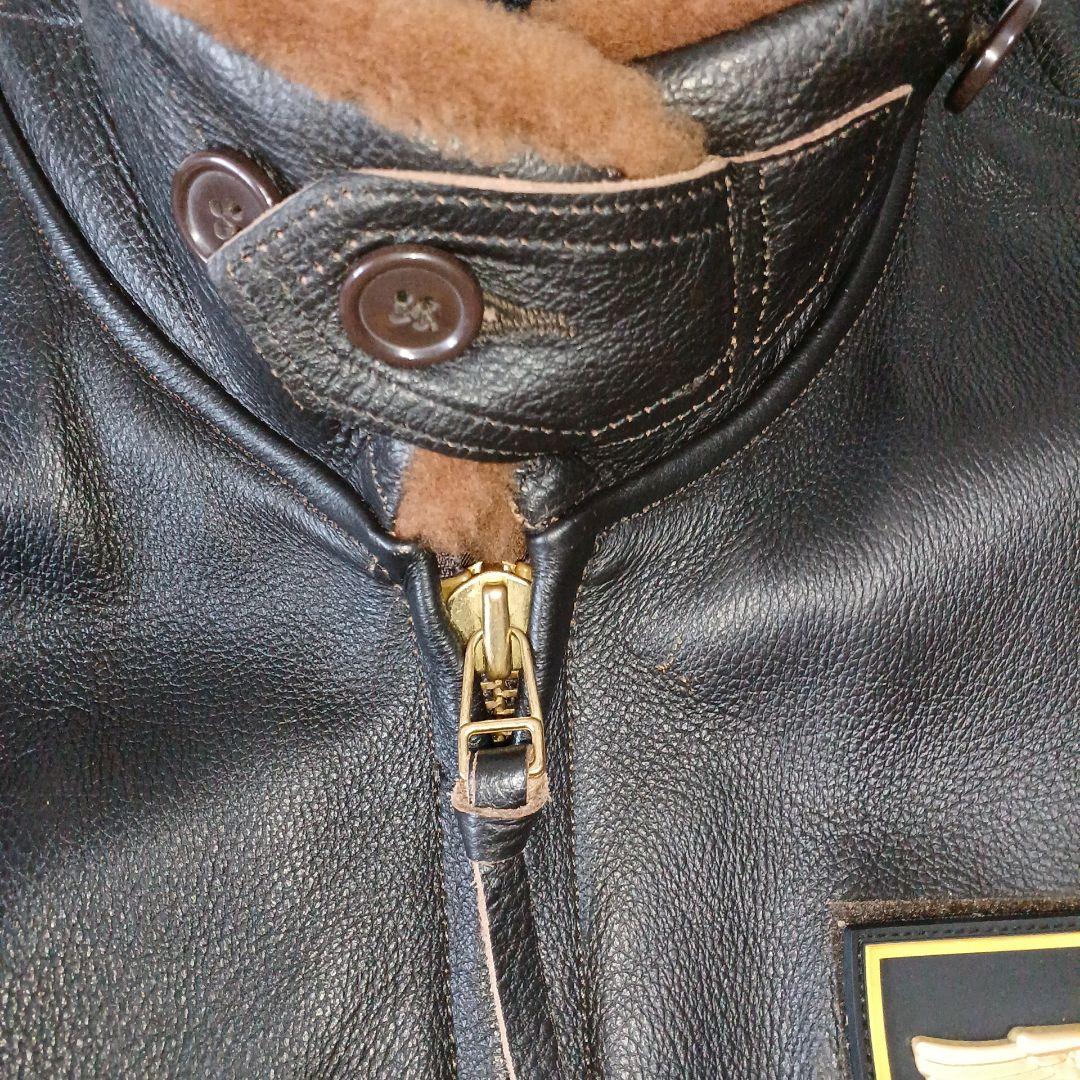 美品 MORGAN G-1NAVYエンボスジャケット 焦茶　L