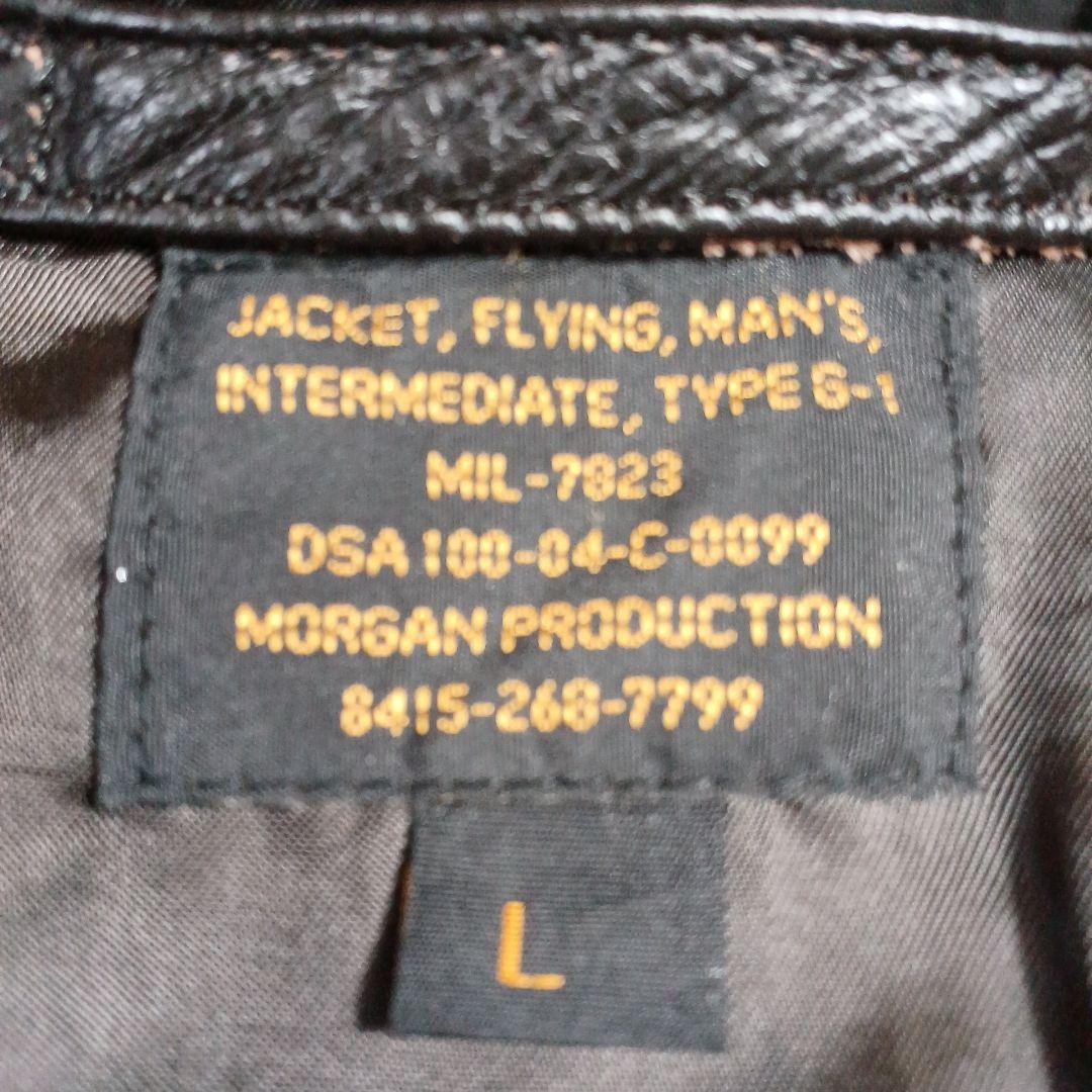 美品 MORGAN G-1NAVYエンボスジャケット 焦茶　L