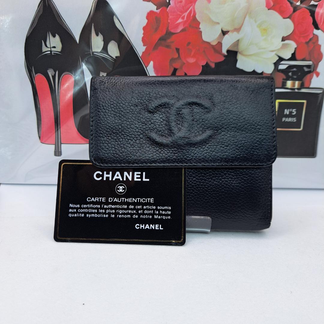さ*ぼ様 CHANEL　デカココ　ブラック　 三つ折り財布　長財布　財布