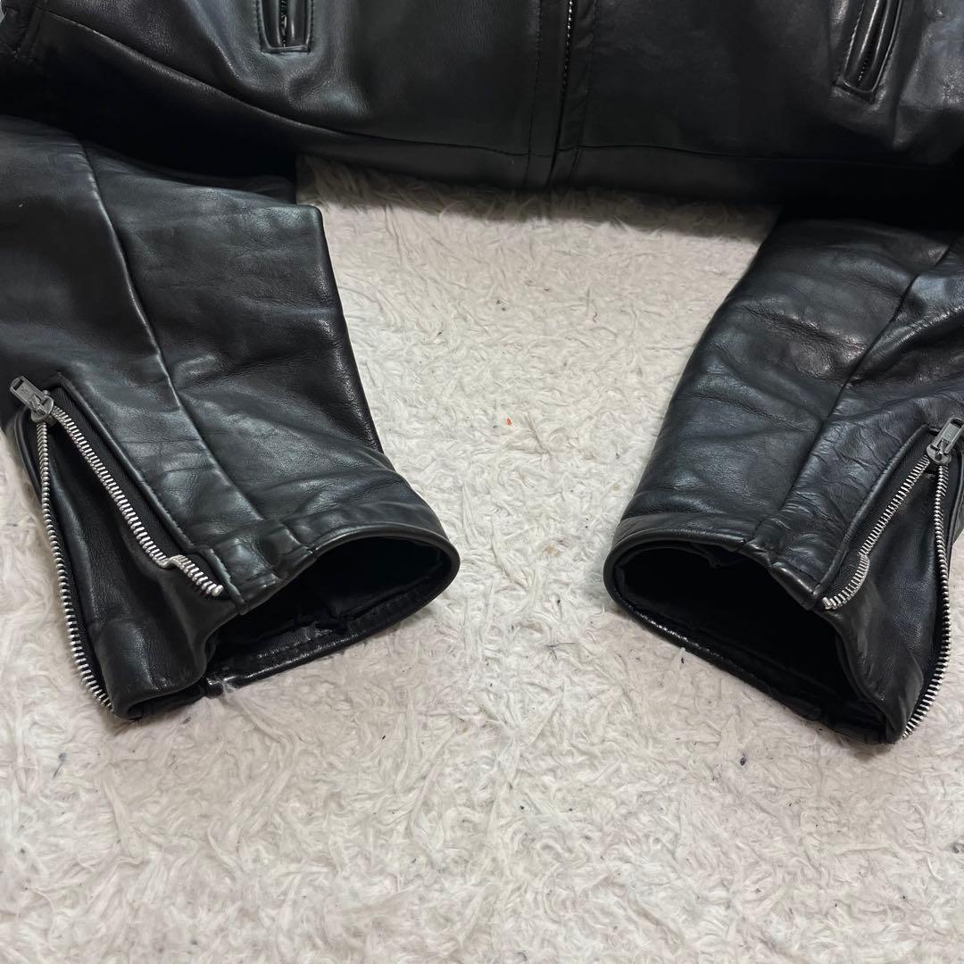 美品XLサイズ相当 ショット　641 シングルライダースジャケット　ライナー付き