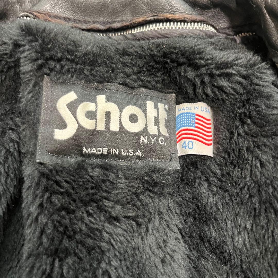 美品XLサイズ相当 ショット　641 シングルライダースジャケット　ライナー付き