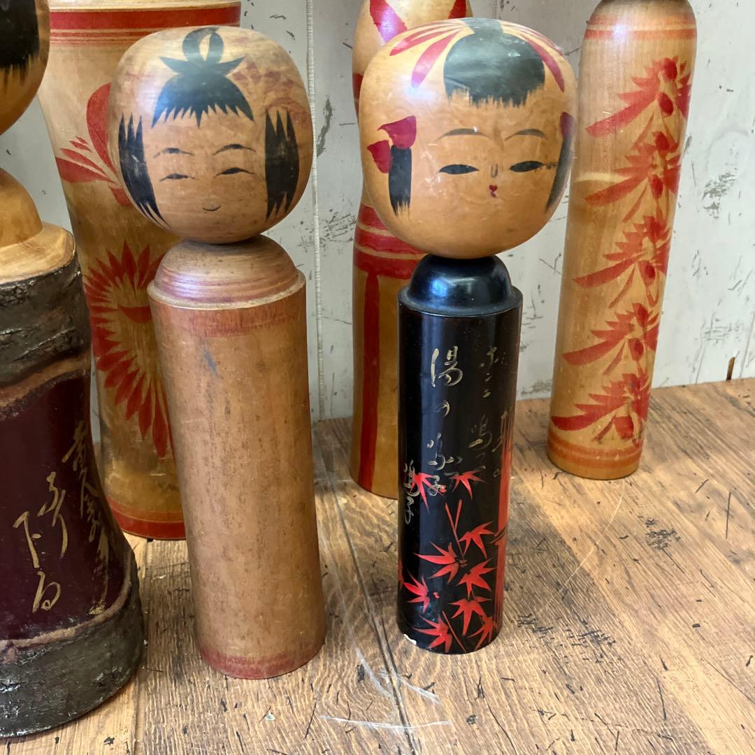 昭和レトロ 木製 こけし 小芥子 置物 飾り 工芸品 民芸品 コレクション 多数
