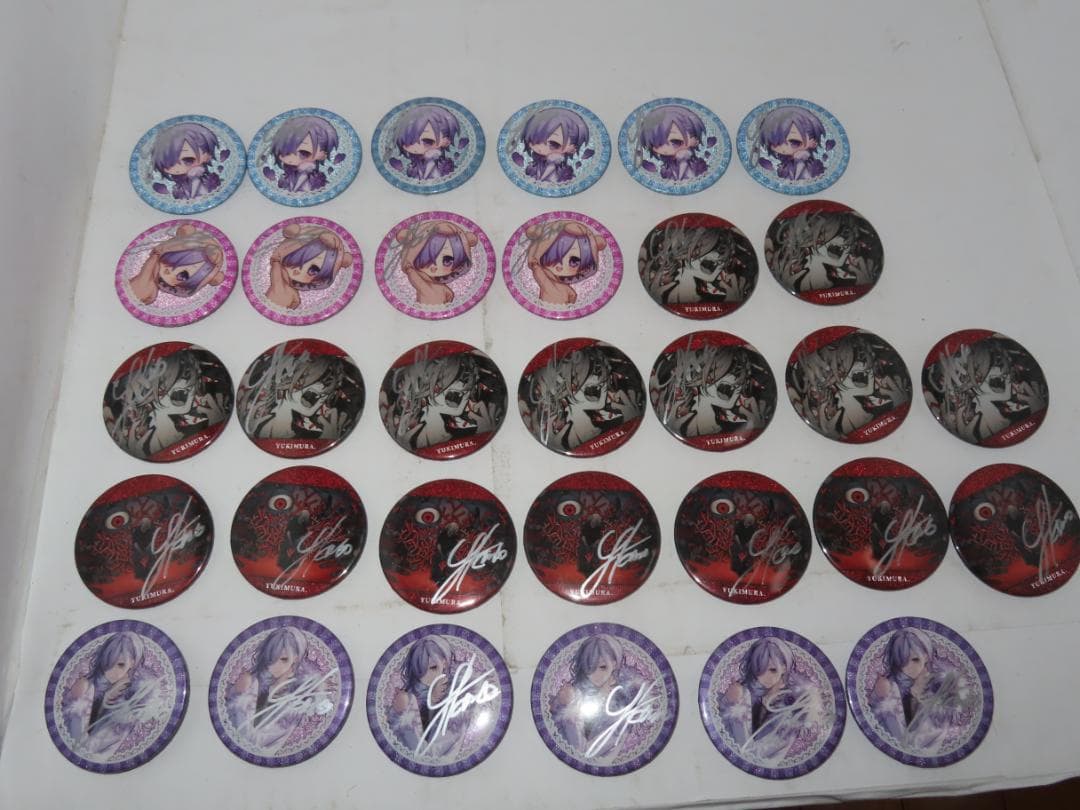 ゆきむら。　ナイトメア　缶バッジ サイン入り　32点