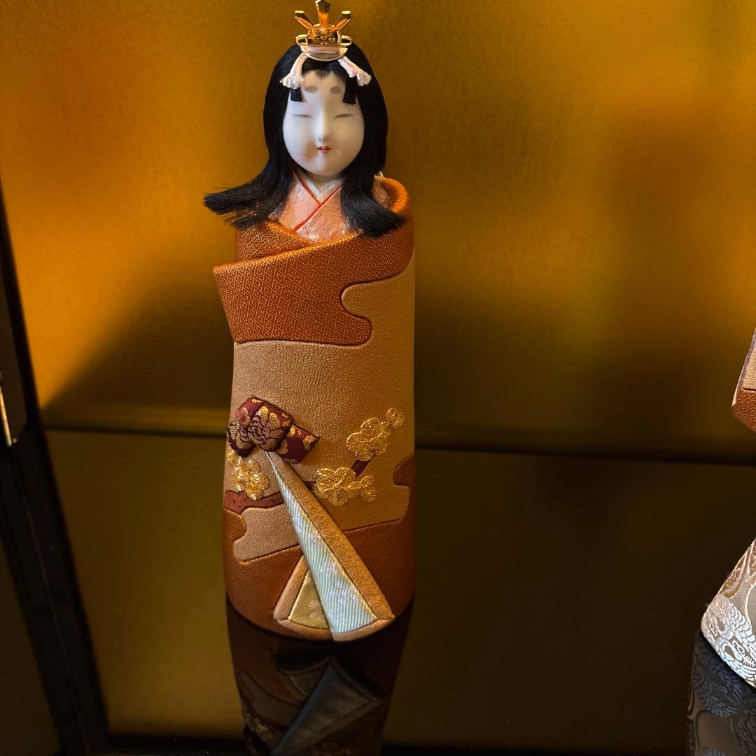 最終値下げ！真多呂人形　男雛30㎝女雛25㎝　雛人形　木目込人形　金屏風と飾り台