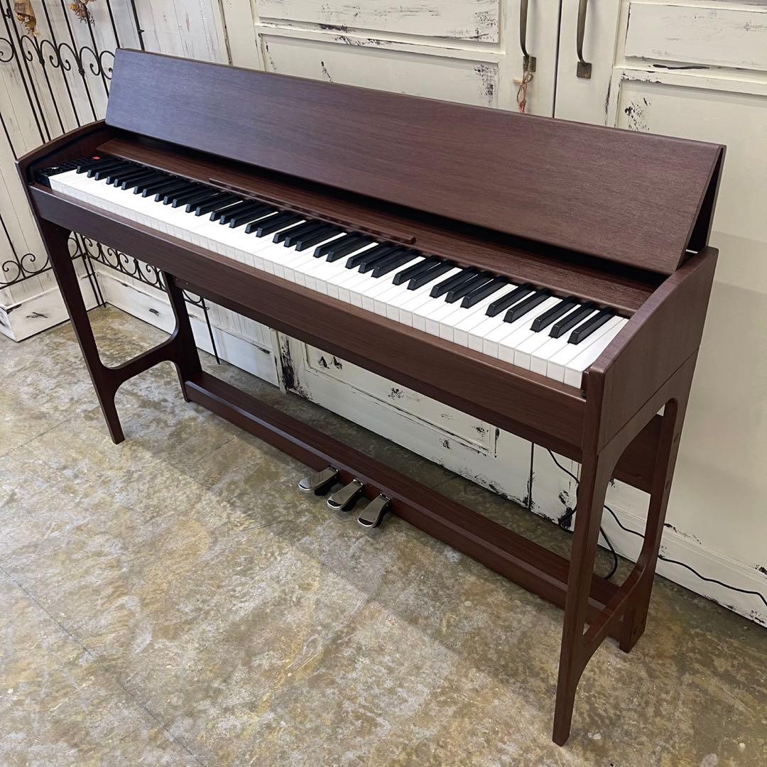 電子ピアノ88鍵盤　給電式　蓋スライド　マホガニー