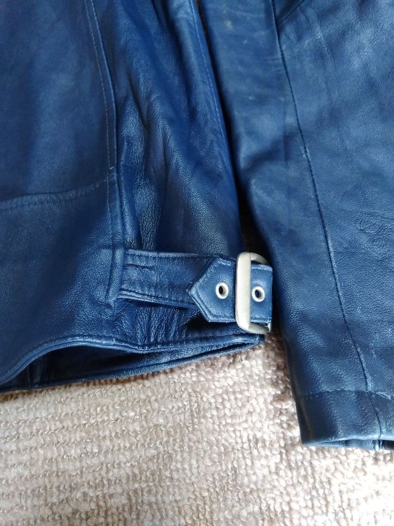 JACKROSE 本革ダブルライダースジャケット サイズ4 青