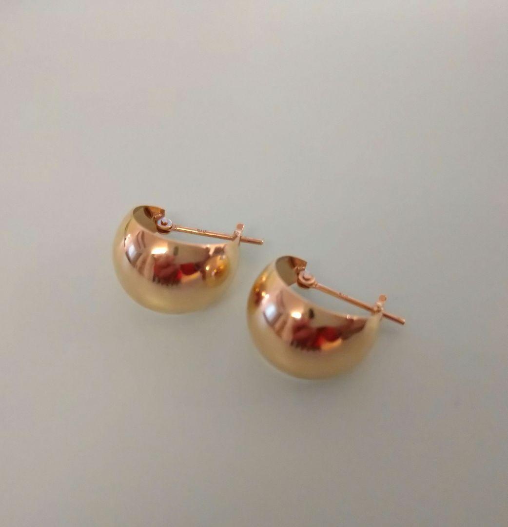 cui-cui 月甲 ピアス K10YG フープピアス ゴールド10金