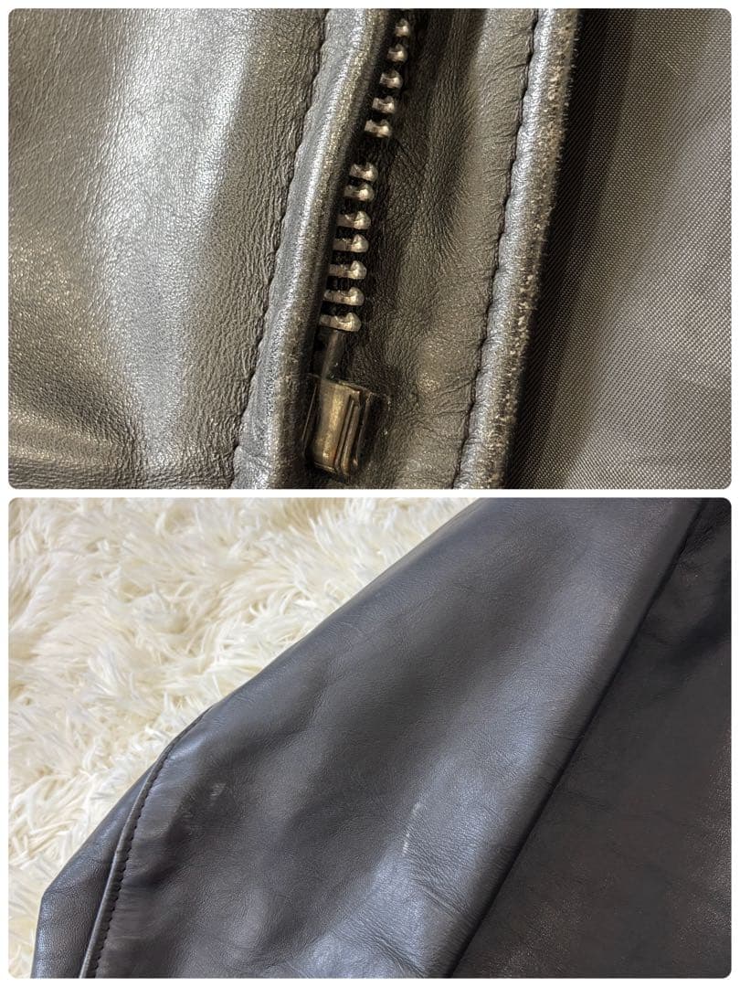 ショット 641 シングルライダースジャケット 牛革 レザー ブラック 36 S