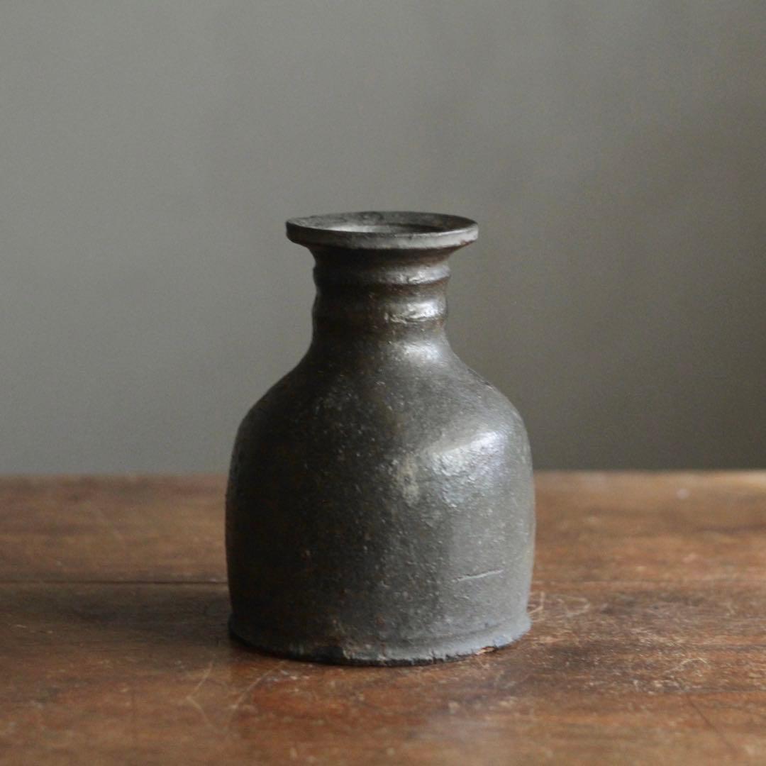 能野焼 薩摩苗代川焼 仏花器 古美術 古道具 アンティーク 花入 徳利 古薩摩