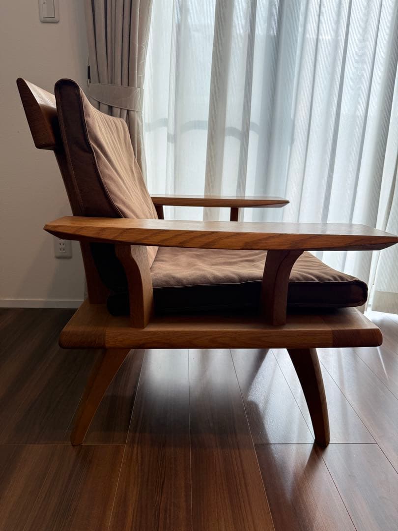 円空 アームチェア 座面付き ラウンジチェア 希少品 ローチェア 和風 座椅子