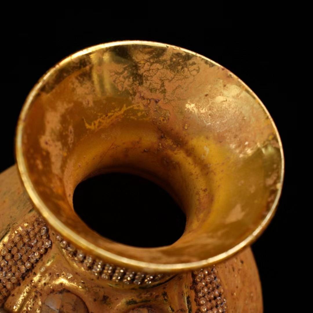 中国古美術・旧蔵宝石鎏金瓷器花瓶・純手作り・茶道具・置物・観賞瓶・文房具・時代物