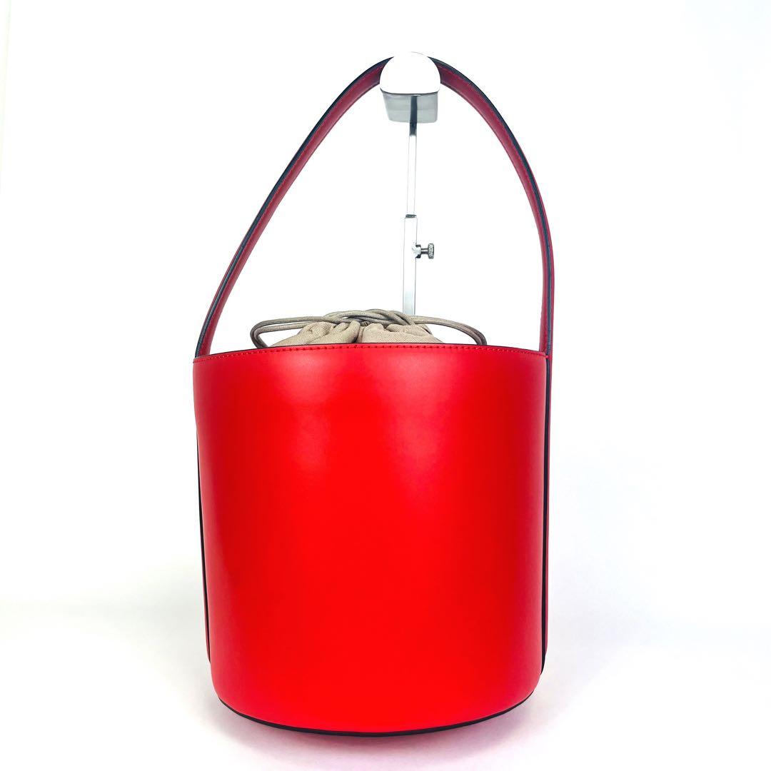 Plage バケツ型レザーバッグ レッド