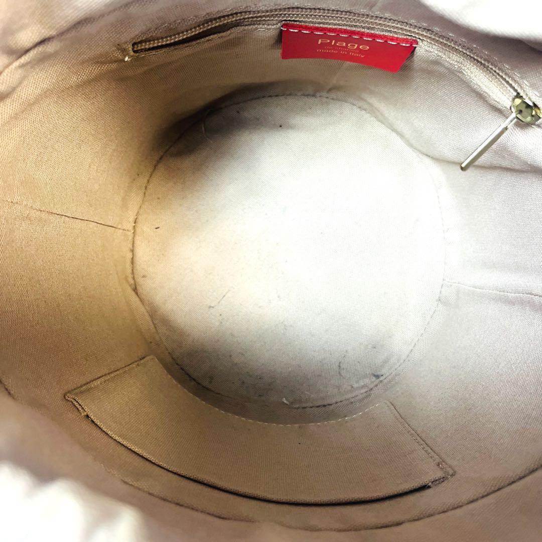 Plage バケツ型レザーバッグ レッド