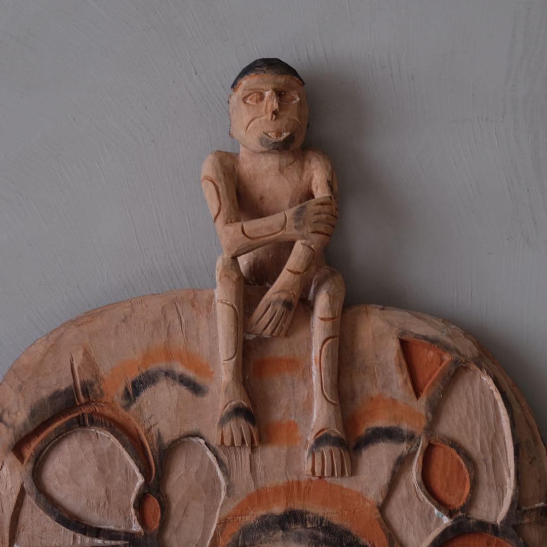 インドネシア パプア州 アスマット族 木彫盾A　プリミティブ アート 古美術