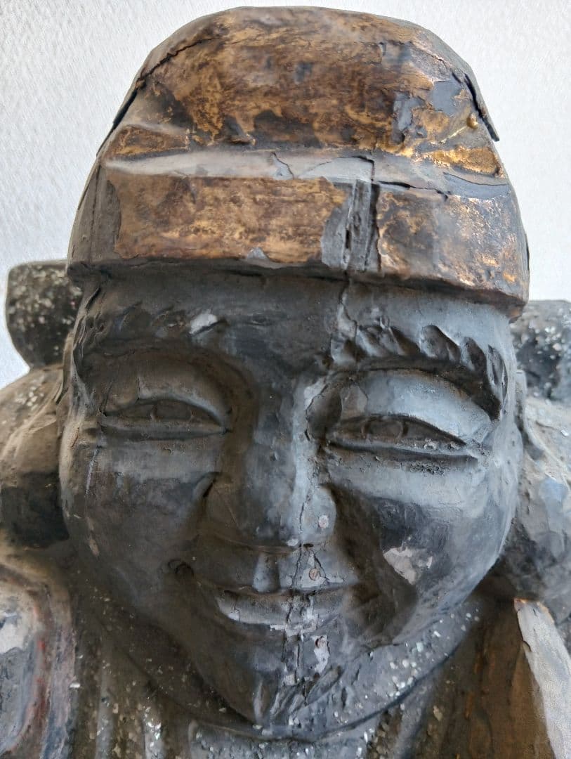 蔵出し 螺鈿細工 木彫 七福神 恵比寿 大黒天 置物 魔除け 厄除け 縁起物