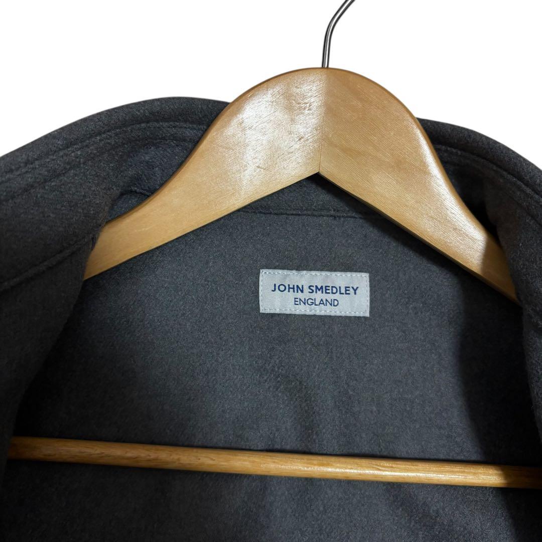【最高級】ジョンスメドレー ウールカシミヤ CPOジャケット グレー L 日本製