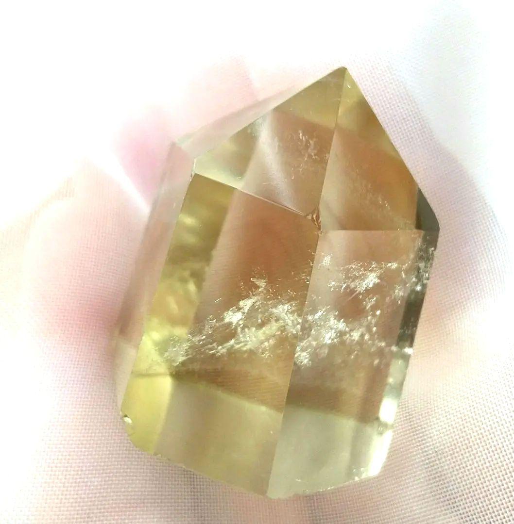 光の魔法❇️可愛い虹入り シトリン 六角柱